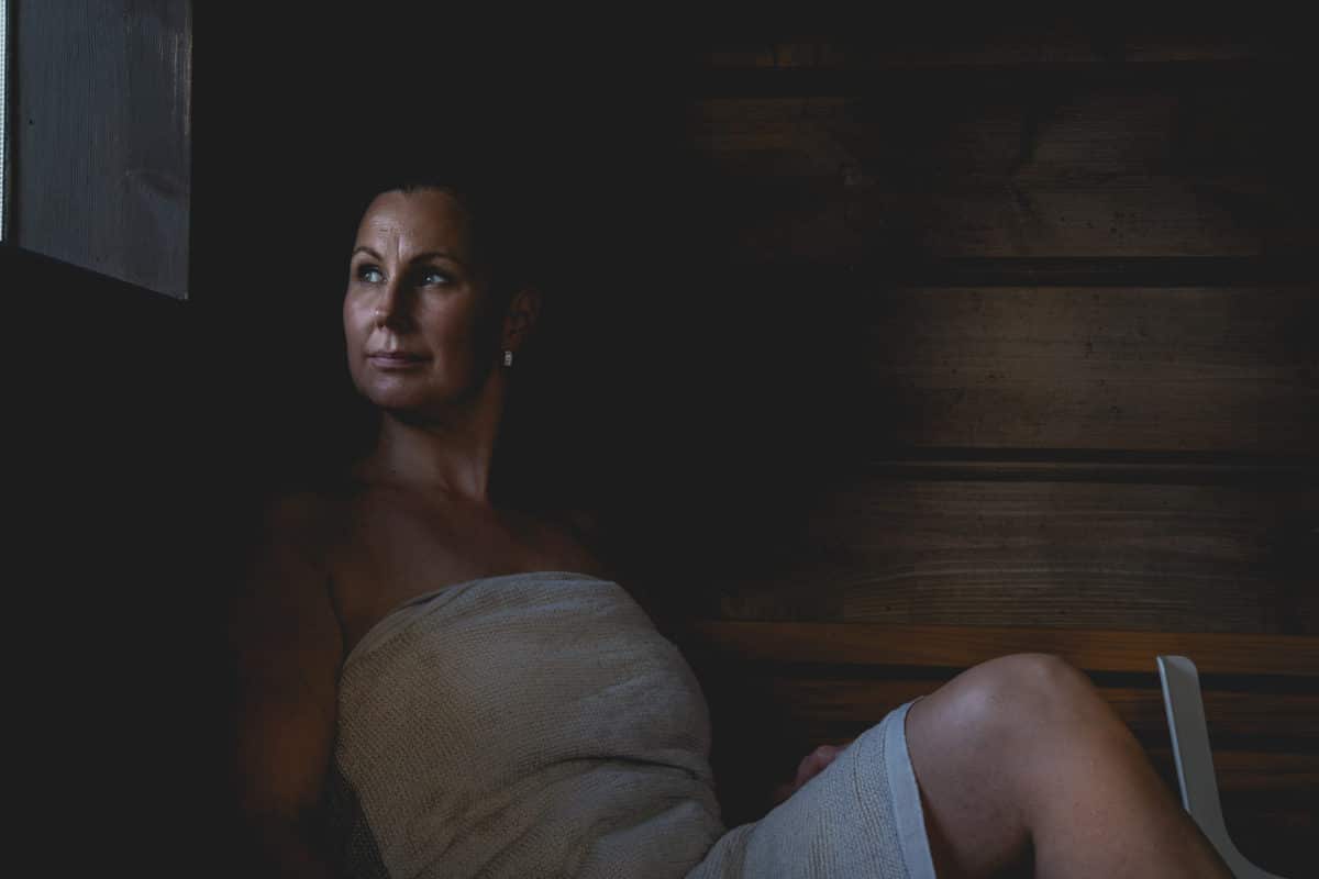 woman in sauna