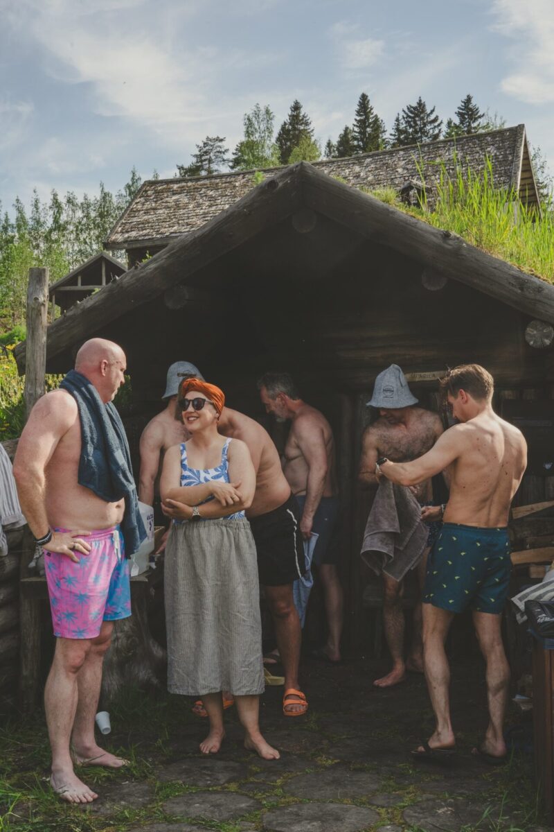 Becky Pelkonen and other people at the World Sauna Forum 2025