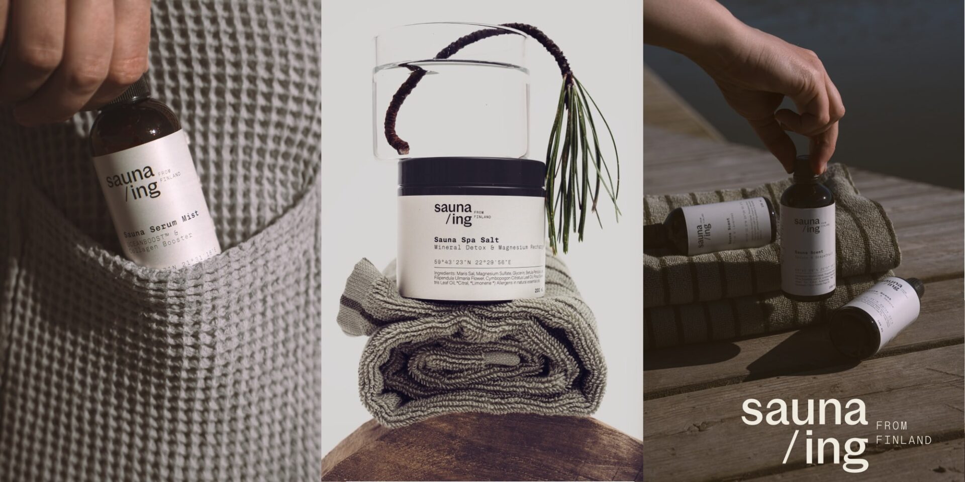 Sauna/ing Sauna Serum Mist, Sauna Spa Salt and different sauna scents